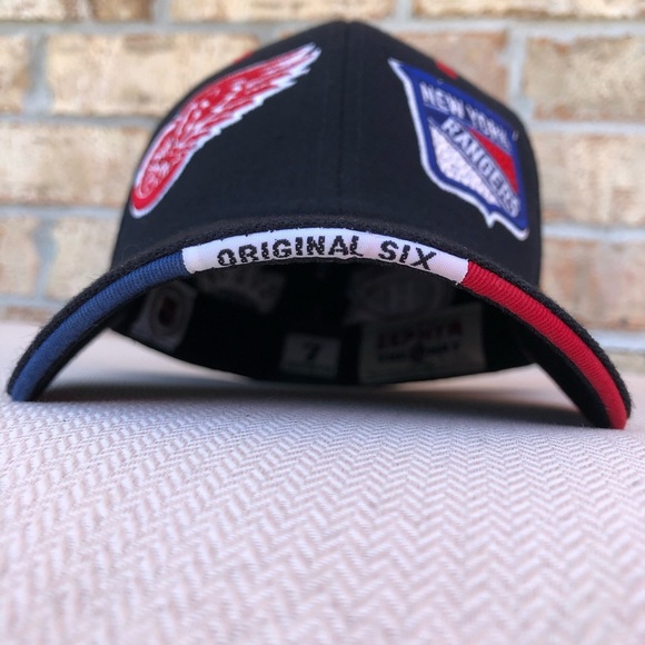 Zephyr Authen Vintage NHL “Original Six” Black Embroidered Hat Cap Size 7 - Picture 3 of 14